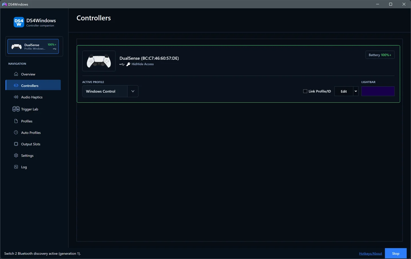Connected controllers and profile controls
