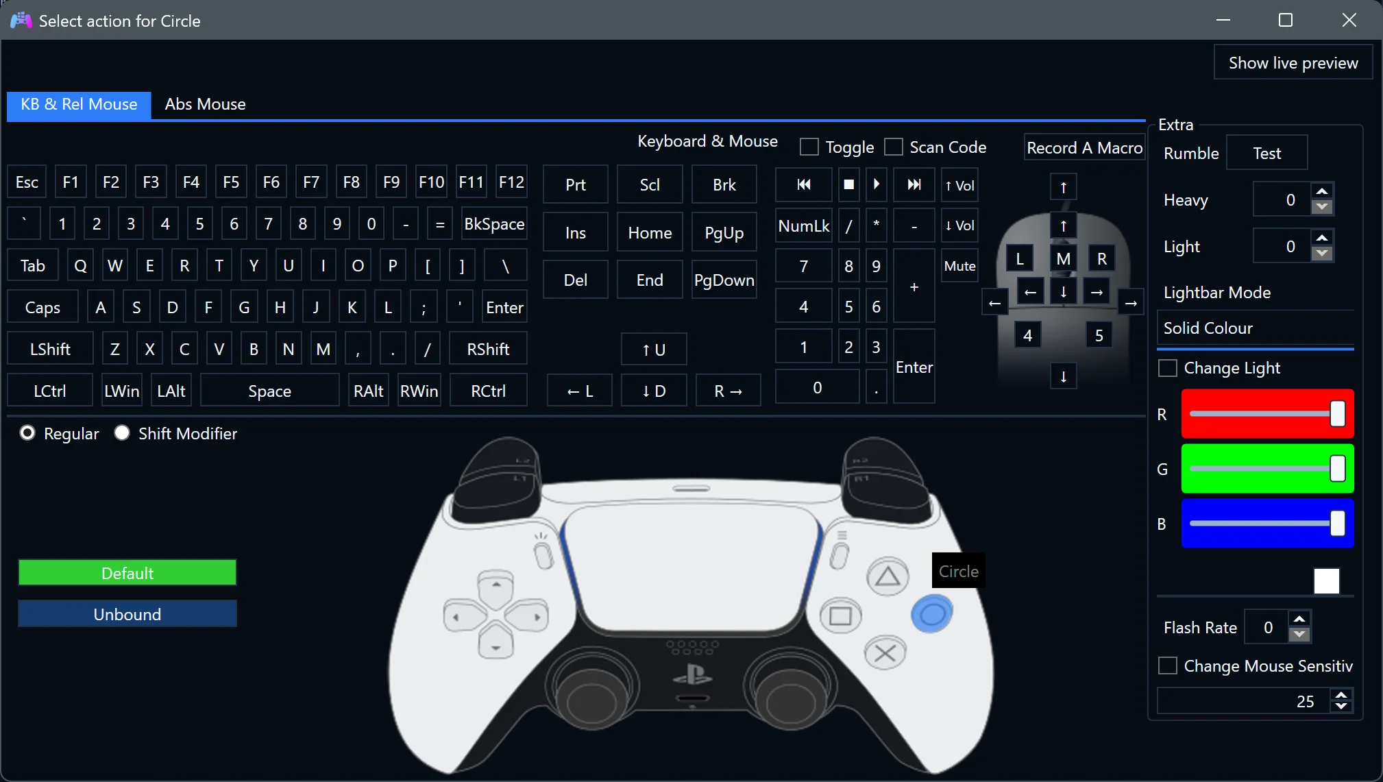 Button remapping dialog